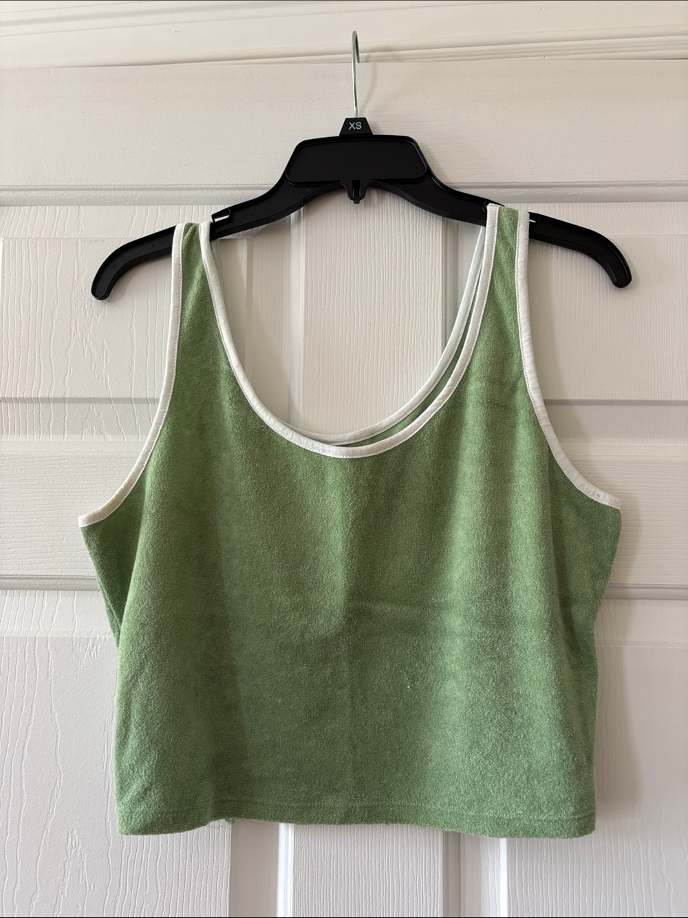 SO Green Cropped Tank with White Trim